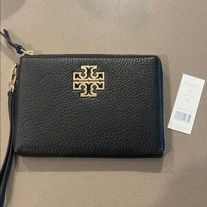 Tory Burch Black Pebbled Leather Clutch